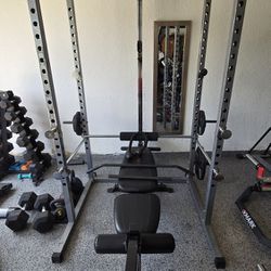 Full Gym Cage And Dumbells