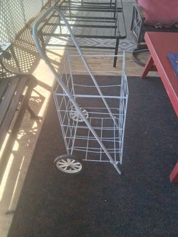 Folding Wire Shopping Cart on Wheels