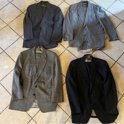 Men’s suits 38 Pants - 42 Jacket Single Breasted, Various Patterns Of Gray