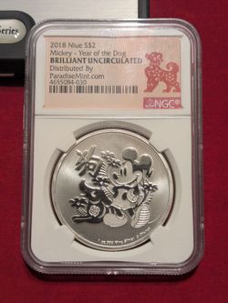 2018 Niue Mickey ~ Year of the Dog ~ 1oz. silver .999