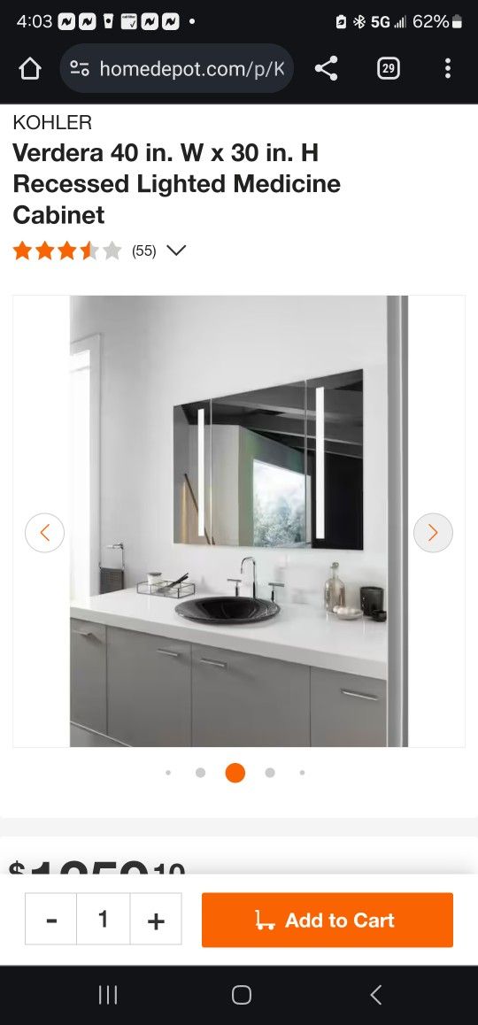 Kohler Verdera Recessed Lighted Medicine Cabinet