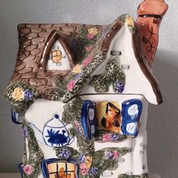 VTG RARE The Lights of Cobblestone Village by Popular Tea Shop Whimsical Cookie Jar 