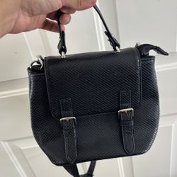 Urban Expressions Black Leather Backpack Purse 