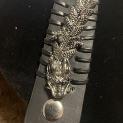 Dragon Leather Biker Wristbands 