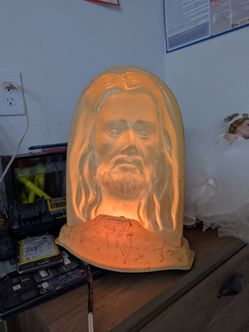 Vintage molded 3d Jesus lamp