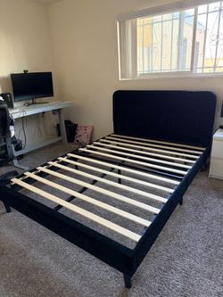 Velvet Black Queen Bed Frame