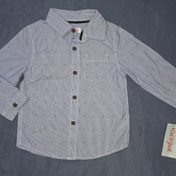 New Toddler Boys Cat And Jack Easter Button Up Dress Shirt Size 2T 2 Years