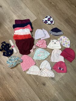 Assorted New Baby Hats W Diaper Cover Ups 