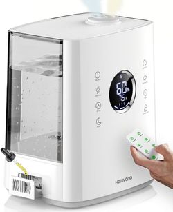 Homvana Humidifiers for Bedroom Large Room, 6.5L Top-Fill Warm & Cool 360° Humidifier