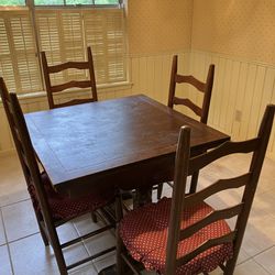 Antique Table And Four Chairs 