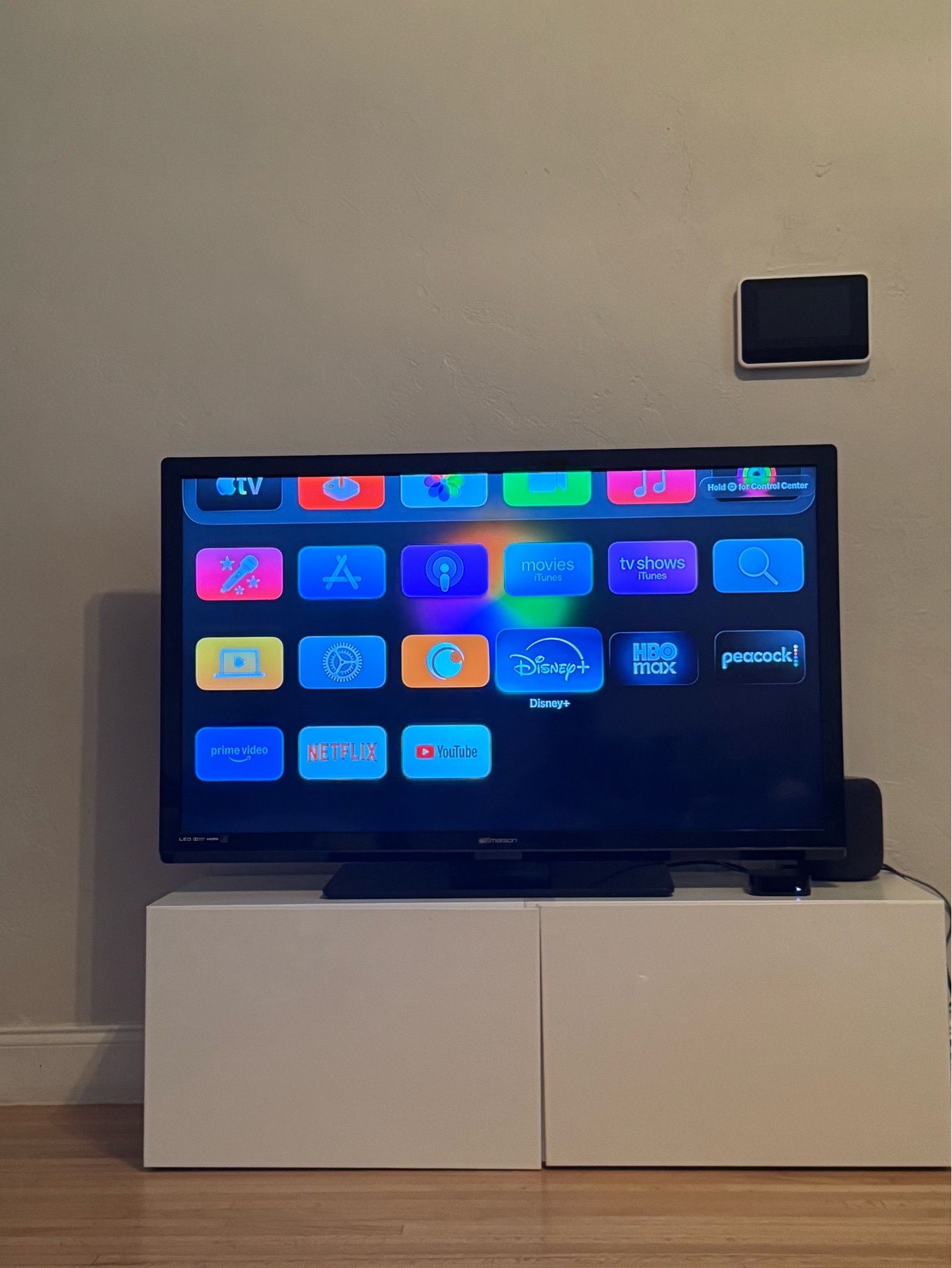 Emerson 42 inch TV with Apple TV & mount