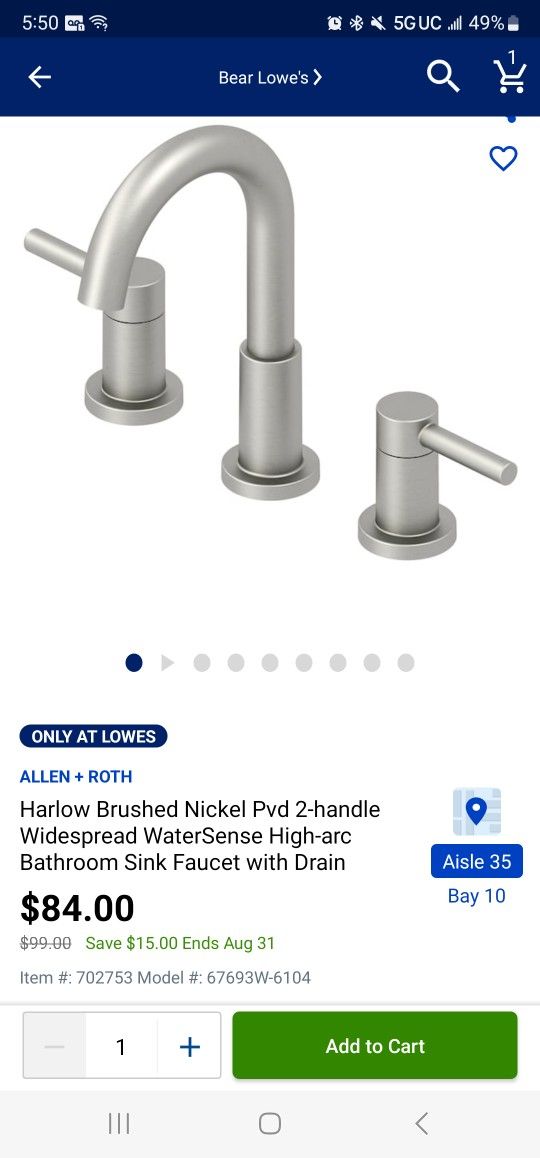 Brand New In Box Harlow Widespread Faucet