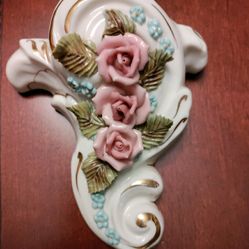 Fine China Hand Painted Wall Vase 5" Long 