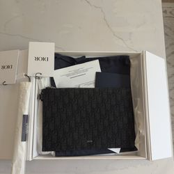 A5 POUCH BLACK DIOR OBLIQUE JACQUARD