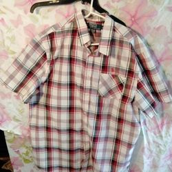 Red Plaid Button Shirt 