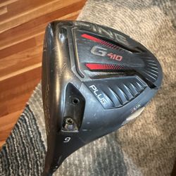 Used Left Handed Ping G410 Plus Driver 9* HEAD ONLY Golf Club - shaft damaged