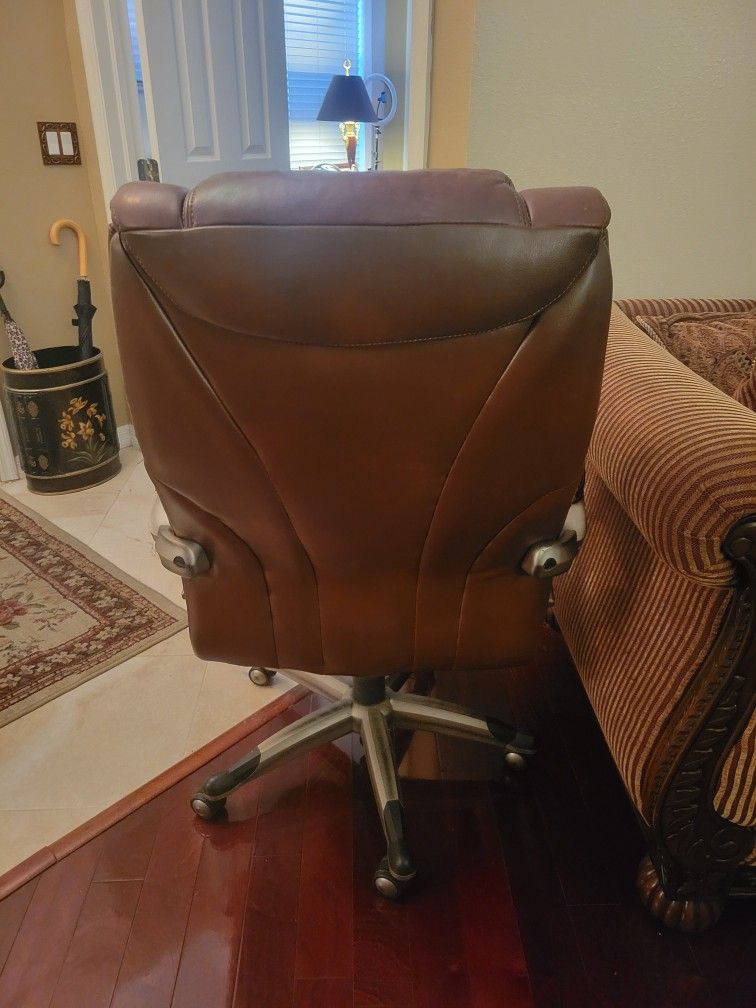 Brown Leather Office Task Desk Chair