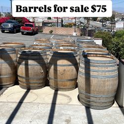 Empty wine barrels