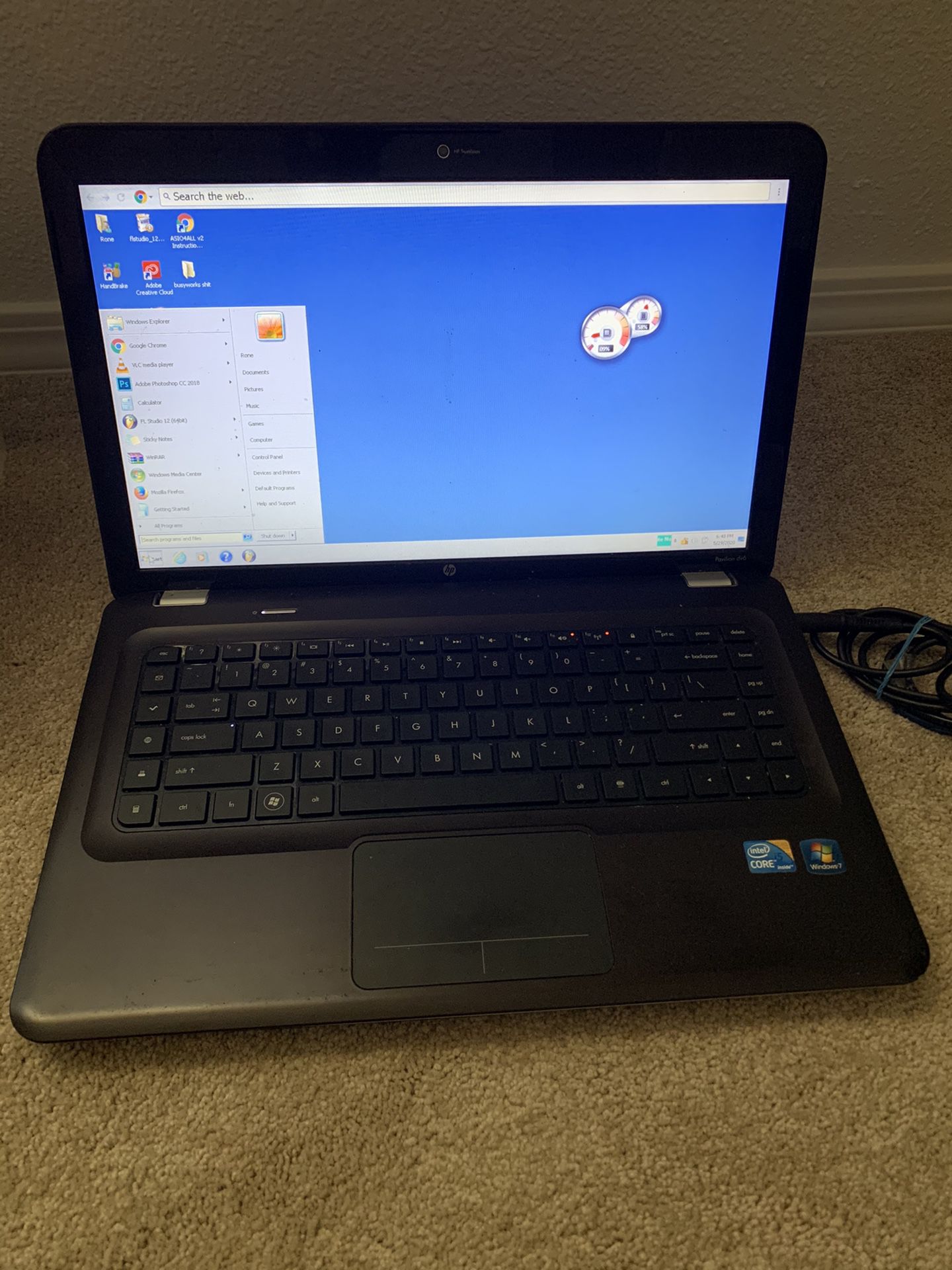 Older Working HP Windows 7 Home Prem OA Microsoft Laptop Computer