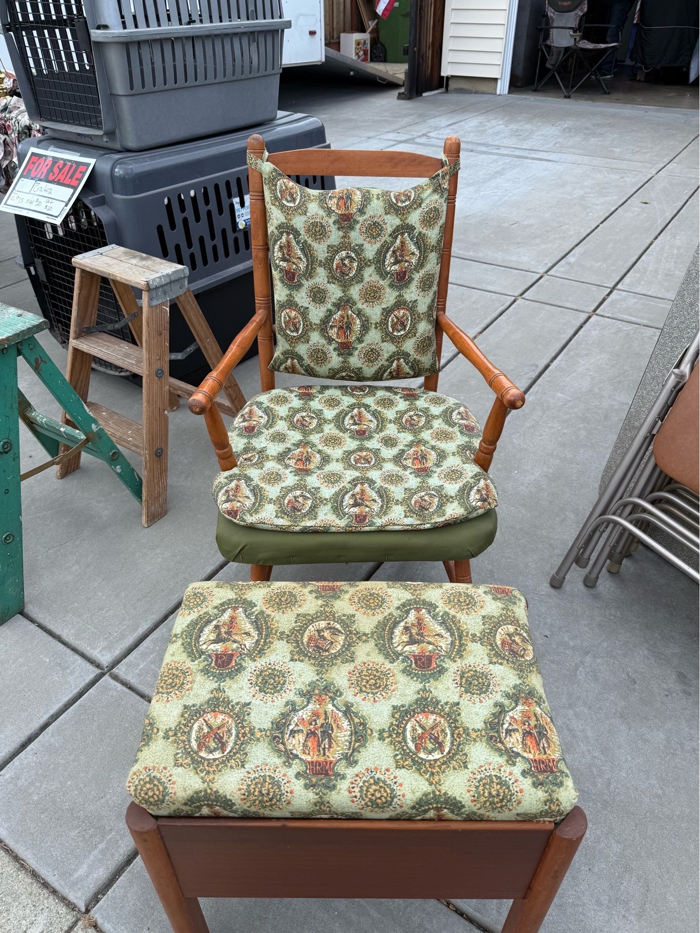 Antique chair and stool