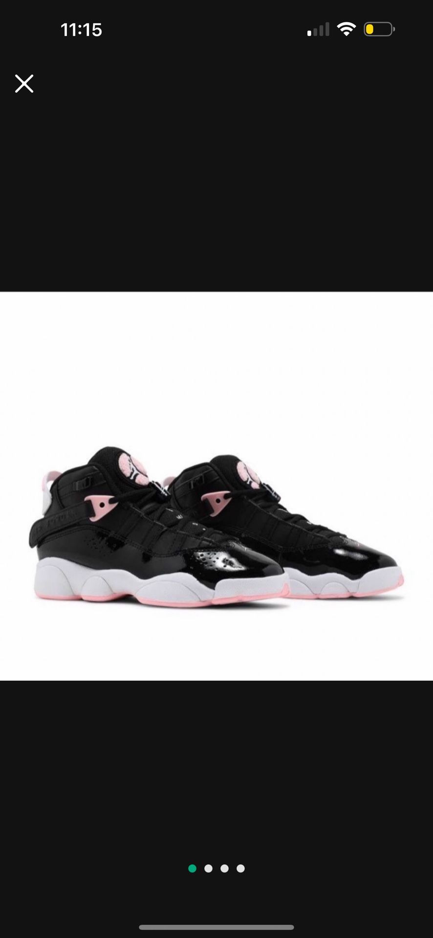 Jordan 6 rings GS black arctic punch, size 6