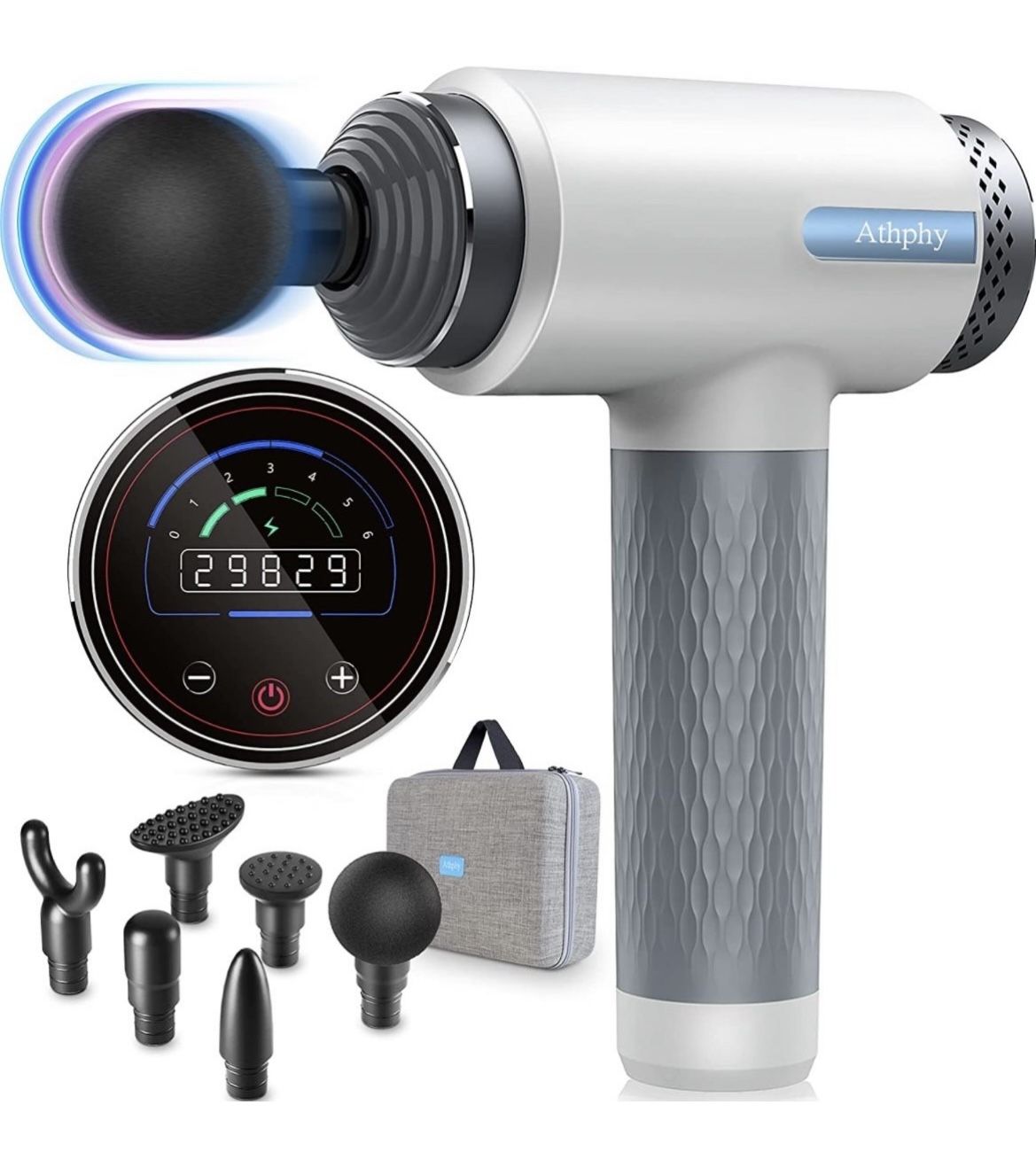  Massage Gun Deep Tissue with User Habit Record,All-Copper Brushless Motor,Handheld Muscle Percussion Massager Gun for Athletes All-Body Pain Relief,6