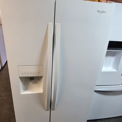 White Whirlpool 36" Wide Side By Side Refrigerator 