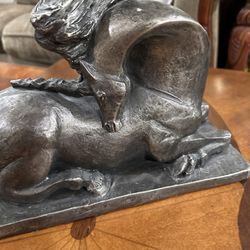 RARE David Fischer Austin Productions Inc. Unicorn Horse Sculpture Statue Vintage 1980