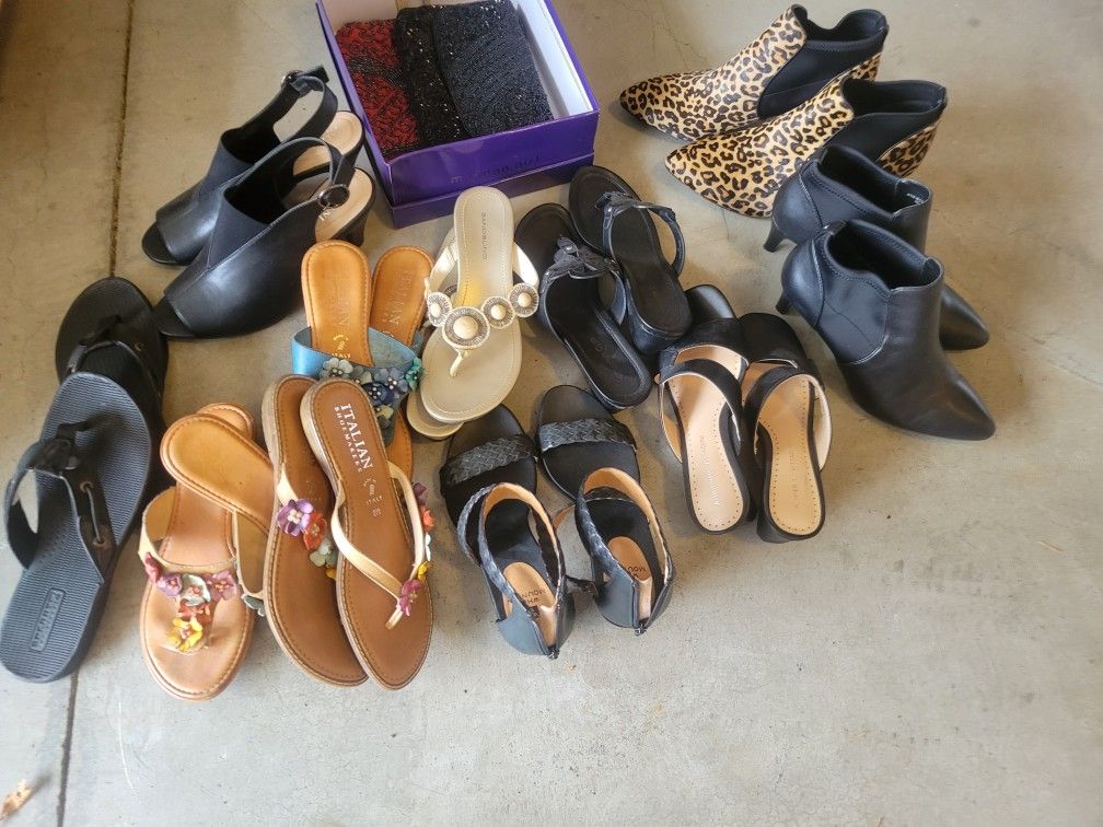 Assorted Shoes and Holiday Purses