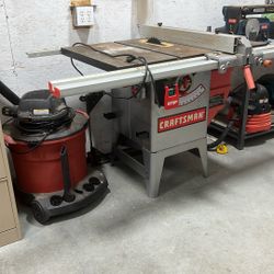 Craftsman 10” Table Saw. Shop Grade 