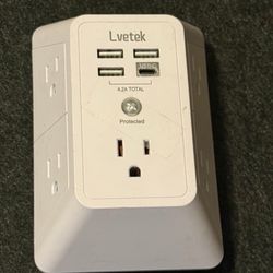 5 Outlet Extender Multi Plug Wall Outlets with 4 USB Charging Ports