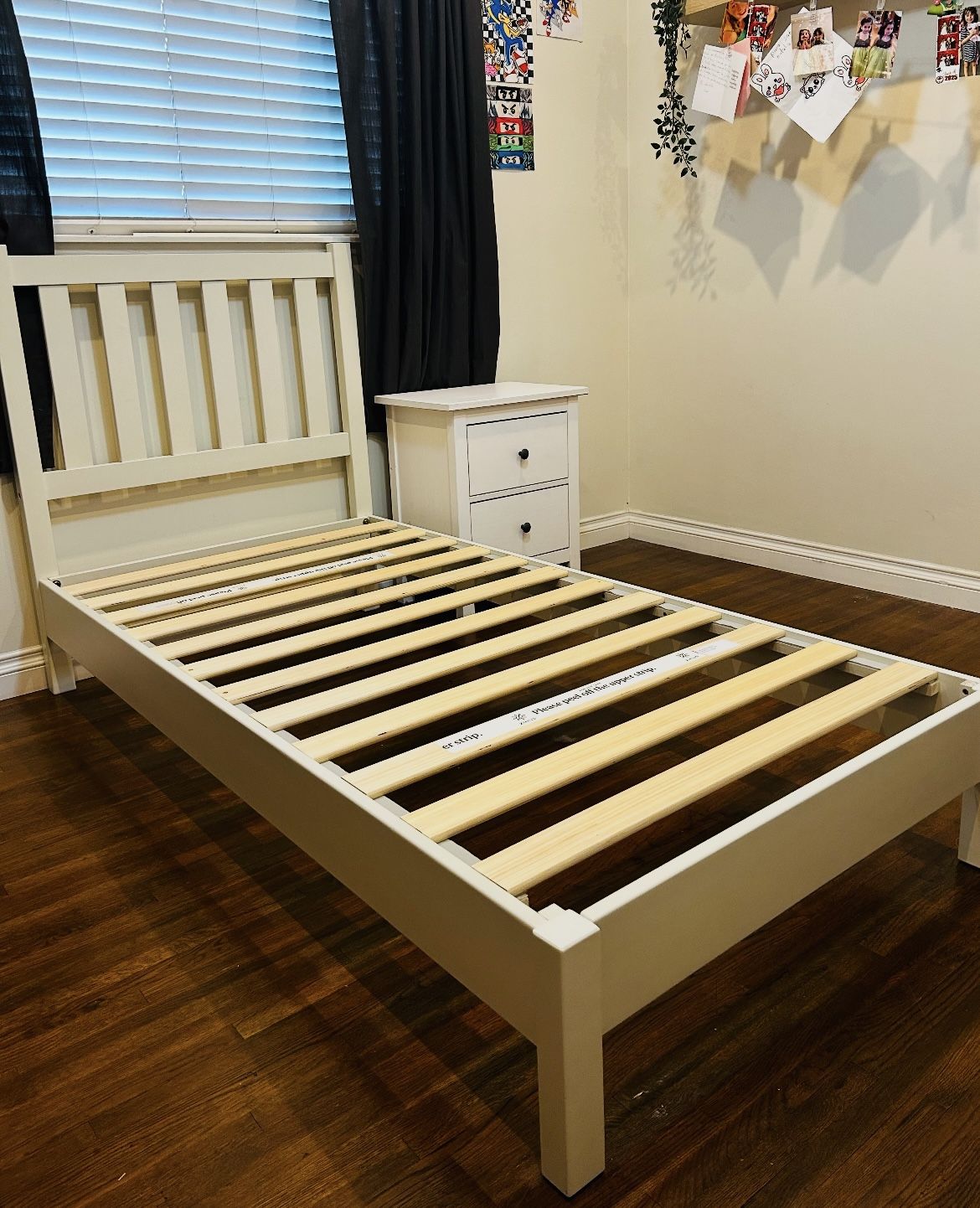 White Twin-Sized Bed Frame