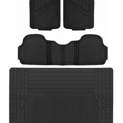 NEW Motortrend Black 4-Piece Universal Rubber All Weather Car Truck Floor Mats Like Weathertech