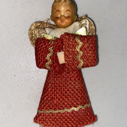 VTG CHRISTMAS ANGEL BURLAP JAPAN