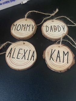 Custom natural wooden slice Ornaments