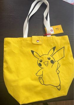 Exclusive Pokémon 30th Anniversary Tote Bag Pikachu & Squirtle Folds Into Pouch Zipper