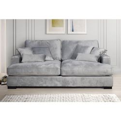 Brand new gray/charcoal/biege linen loveseat