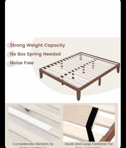 TWIN-FULL-QUEEN-KINGS 12” WOOD BED FRAME WITH WOOD SLATS👇CROSSROADS 👇