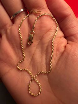 Rope Chain Necklace Sterling Silver 925 Gold Tone Italy