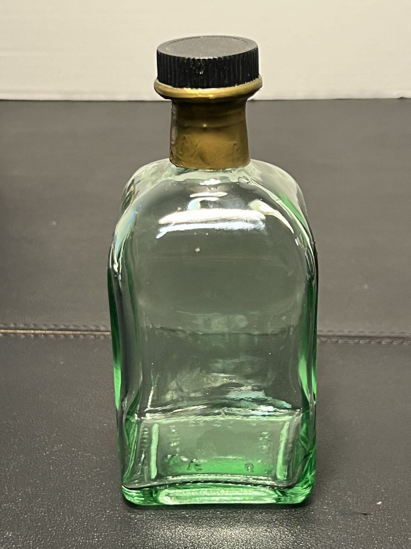 Vintage 1990s Green Square Recycled Glass Bottle Cork Stopper, Italy, 5.75”