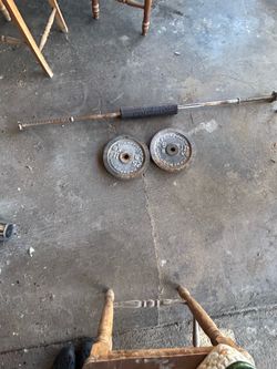 weights with barbell and stand