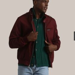 Men's Classic Iconic Racer Jacket Burgundy..size Large