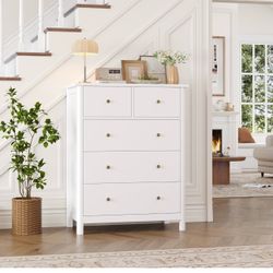 White 5 Drawer Dresser
