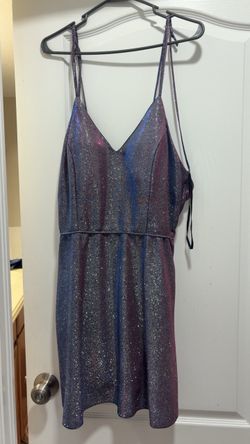 Glitter Mini Dress with Spaghetti Straps