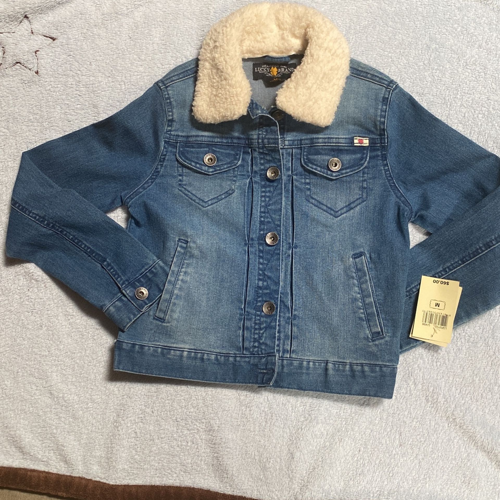 Lucky Brand Girls M Denim Jacket Sherpa Jean