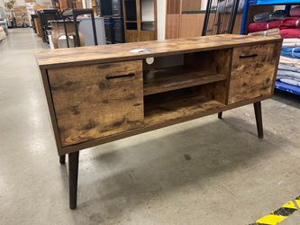 Wooden Media Cabinet with Shelving