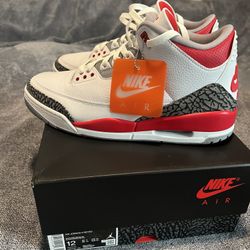 Jordan 3 “Fire Red” Size 12 