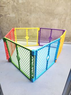 Multicolor Plastic Baby Play Yard Pen