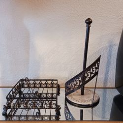 Metal Napkin Holder And Paper Towel Dispenser Set