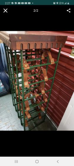  Wooden Metal Bottle Rack